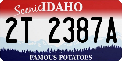 ID license plate 2T2387A