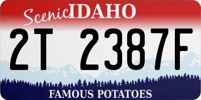 ID license plate 2T2387F