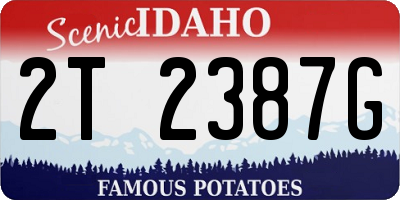 ID license plate 2T2387G