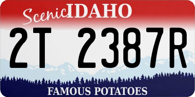 ID license plate 2T2387R