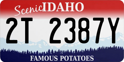 ID license plate 2T2387Y