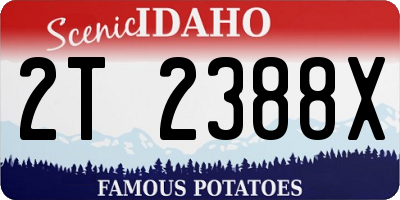 ID license plate 2T2388X