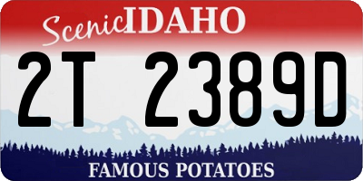 ID license plate 2T2389D