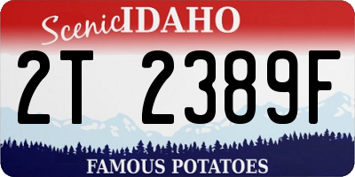 ID license plate 2T2389F