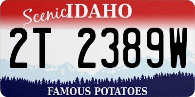 ID license plate 2T2389W