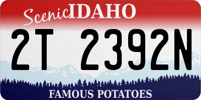 ID license plate 2T2392N