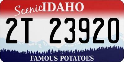 ID license plate 2T2392O