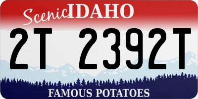 ID license plate 2T2392T