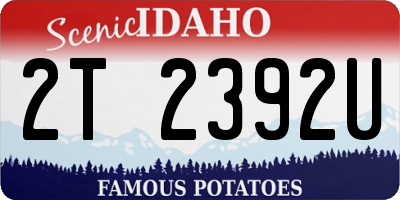 ID license plate 2T2392U