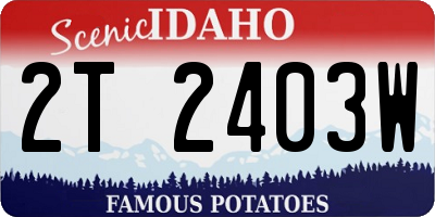 ID license plate 2T2403W