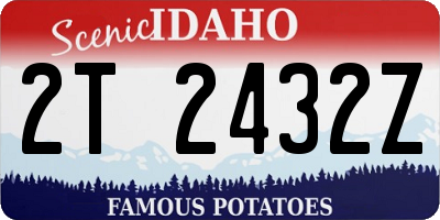 ID license plate 2T2432Z