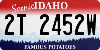 ID license plate 2T2452W