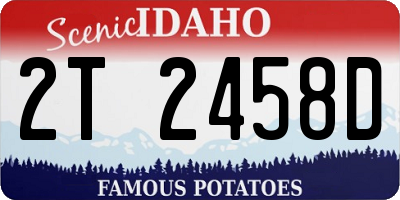 ID license plate 2T2458D