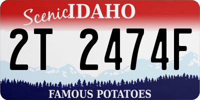 ID license plate 2T2474F