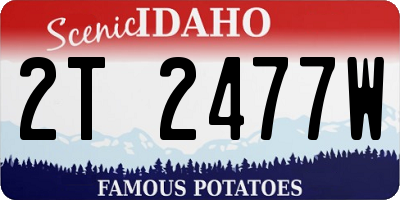 ID license plate 2T2477W