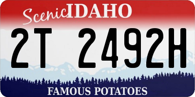 ID license plate 2T2492H