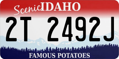 ID license plate 2T2492J