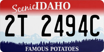 ID license plate 2T2494C