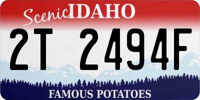ID license plate 2T2494F