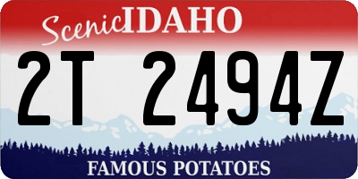 ID license plate 2T2494Z
