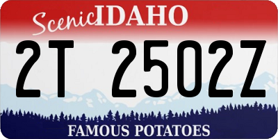 ID license plate 2T2502Z