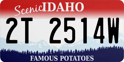 ID license plate 2T2514W