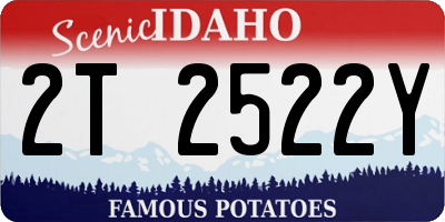 ID license plate 2T2522Y