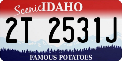 ID license plate 2T2531J