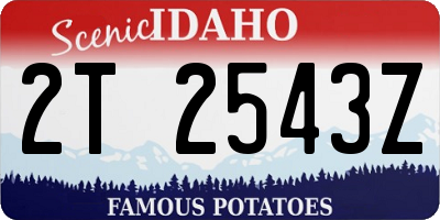 ID license plate 2T2543Z