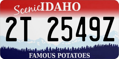 ID license plate 2T2549Z