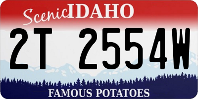 ID license plate 2T2554W