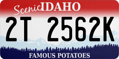 ID license plate 2T2562K