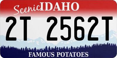 ID license plate 2T2562T