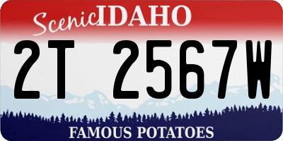 ID license plate 2T2567W