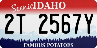 ID license plate 2T2567Y