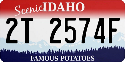 ID license plate 2T2574F