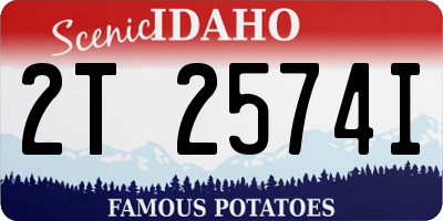ID license plate 2T2574I