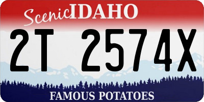 ID license plate 2T2574X