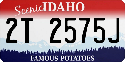 ID license plate 2T2575J