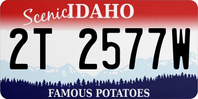 ID license plate 2T2577W