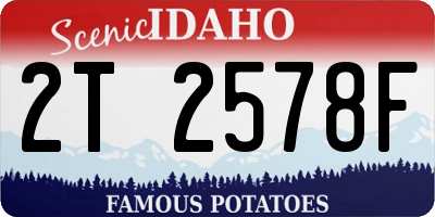 ID license plate 2T2578F
