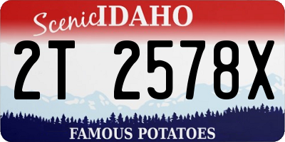 ID license plate 2T2578X
