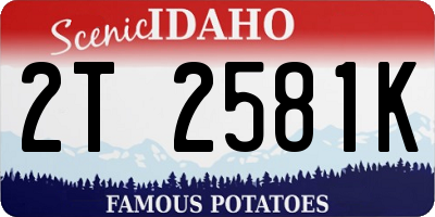 ID license plate 2T2581K