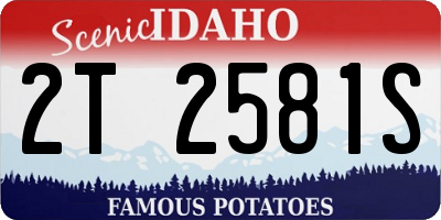 ID license plate 2T2581S