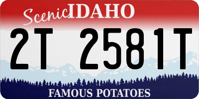 ID license plate 2T2581T