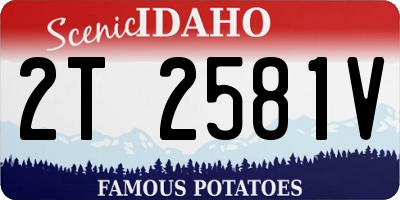 ID license plate 2T2581V