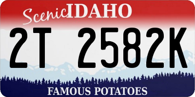 ID license plate 2T2582K