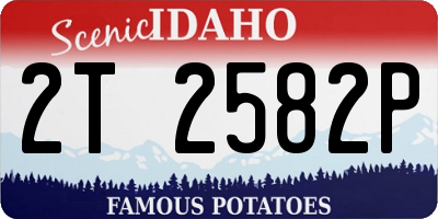 ID license plate 2T2582P