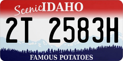 ID license plate 2T2583H