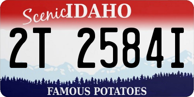 ID license plate 2T2584I